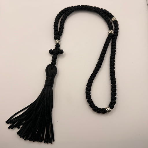 Black 100 Knot Handmade Prayer Rope (Made in Georgia)