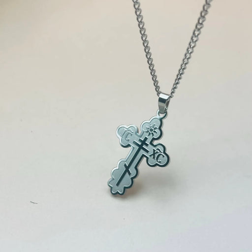 Orthodox Cross Stainless Steel Necklace (Silver & Gold)