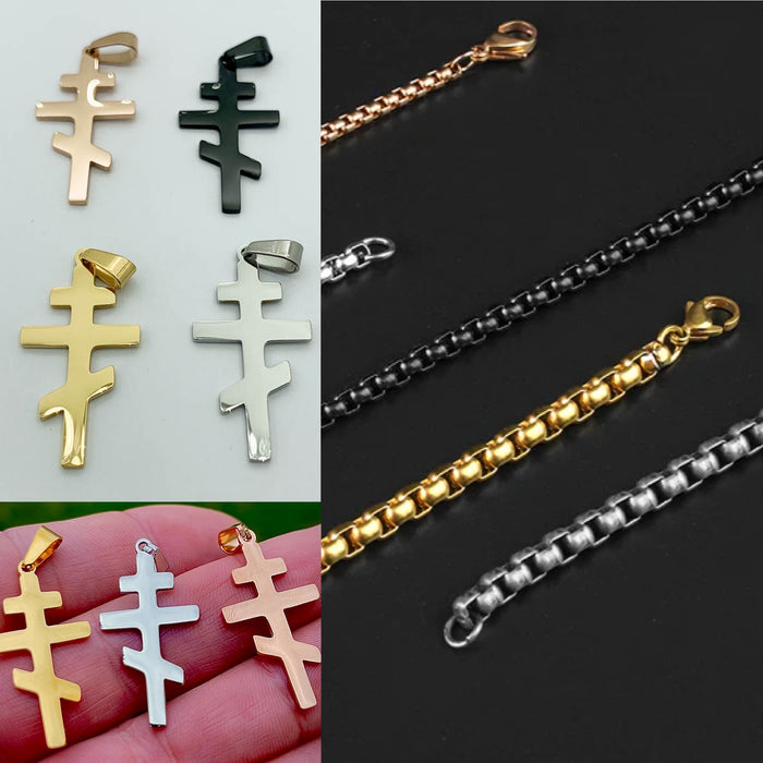 Orthodox Cross and Necklace Bundle