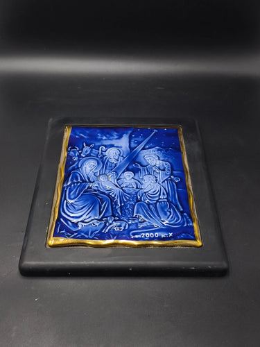 Vintage 2000 Byzantine Icon Replica Porcelain & Gold Orthodox Christian Art