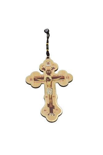 Cross 2 pcs Car Hanging Wood 5.51" /3.85" Bethlehem Holy Land Jerusalem Crucifix