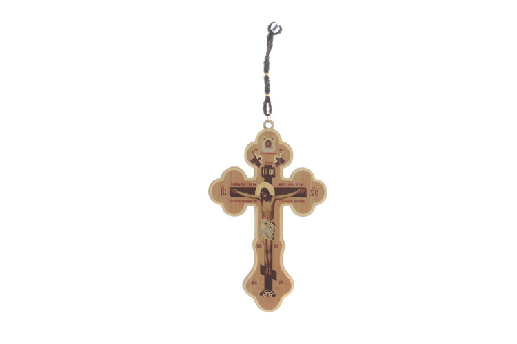 Cross 2 pcs Car Hanging Wood 5.51" /3.85" Bethlehem Holy Land Jerusalem Crucifix