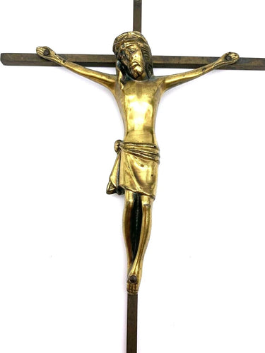 Vintage Cross Brass Jesus Crucifix Catholic Religious Church Christ †