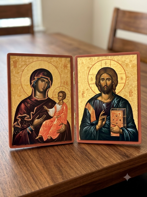 Matching Icon of Christ and Theotokos (Various Sizes)