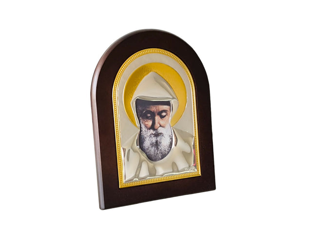 Saint Charbel Icon 8.07" Nikolaos Silver 950 Standing \ Hanging Christian Icons