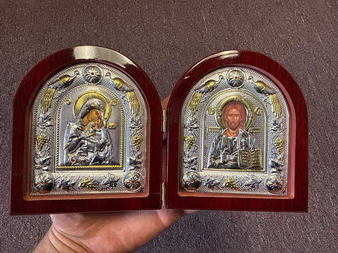 Folding Icon of Christ and the Theotokos