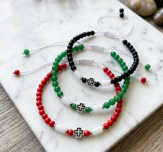 Cross Beaded Bracelet Prayer Rope (Made in Serbia)