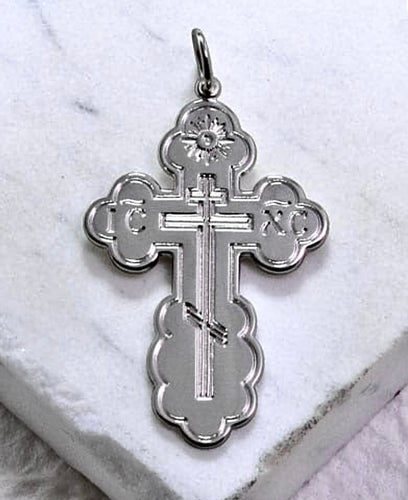 Sterling Silver Orthodox Cross (High Quality Gauge)