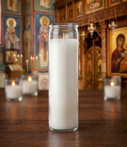 Glass Paraffin Candle (8” x 2”)