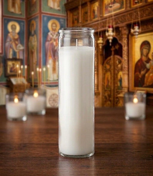 Glass Paraffin Candle (8” x 2”)