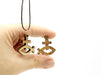 2 pc Cross Fish Necklace Charm Olive Wood Pendants Jerusalem Rosary cross