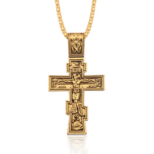 Orthodox Cross with 6-Winged Seraphim Angel