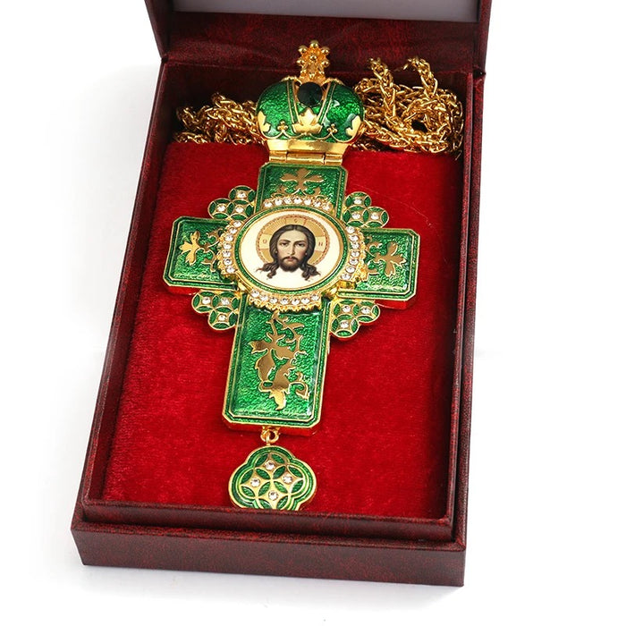 Orthodox Jeweled Pectoral Crosses (5 Colors)