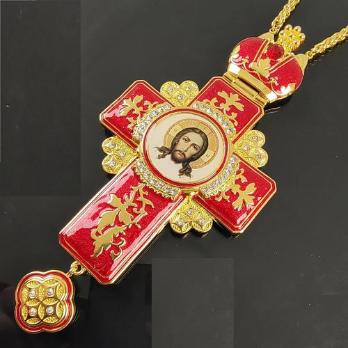 Orthodox Jeweled Pectoral Crosses (5 Colors)