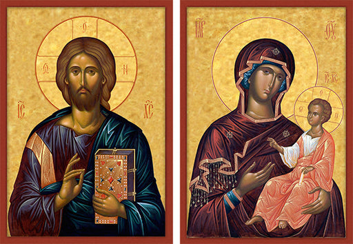 Icon of Christ and Theotokos (5” x 4”)