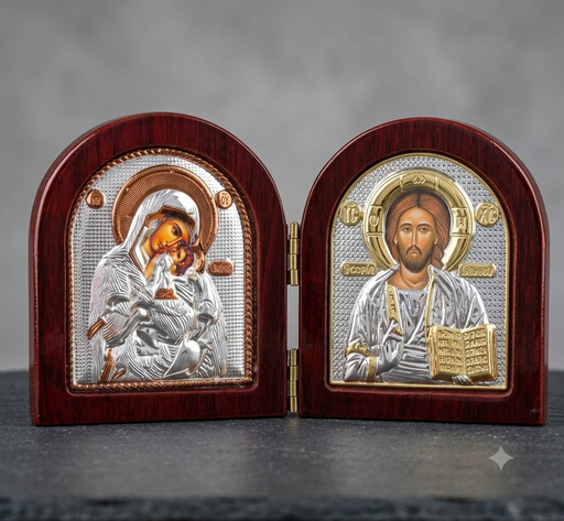 Folding Icon of Christ and the Theotokos