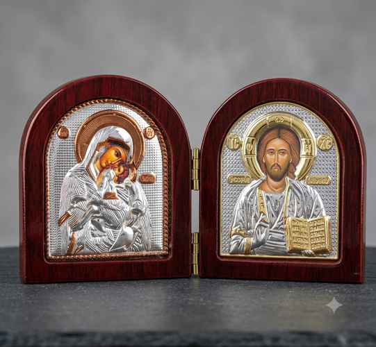 Folding Icon of Christ and the Theotokos