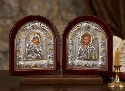 Folding Icon of Christ and the Theotokos