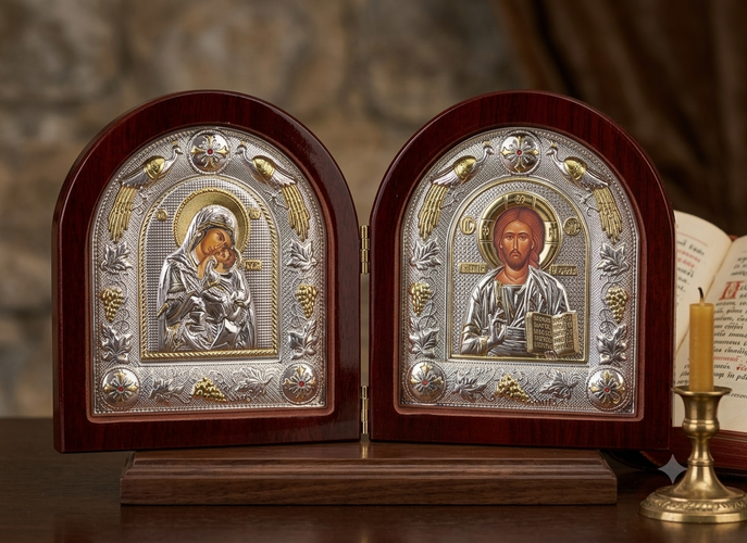 Folding Icon of Christ and the Theotokos