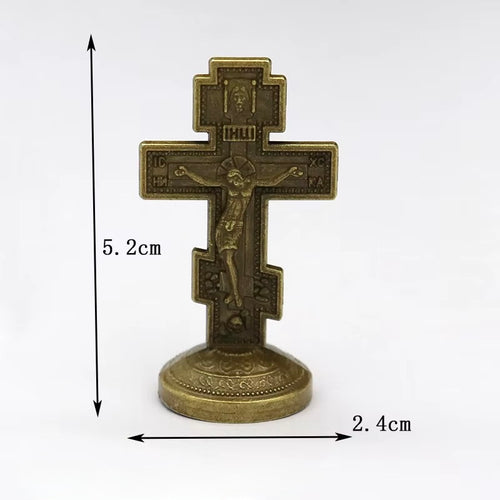 Orthodox Cross Enamel with Adhesive Stand