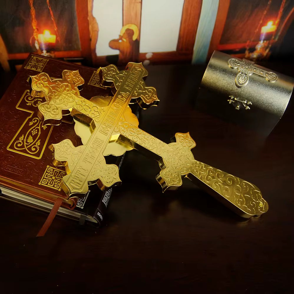 Gebetssteppdecke Mit Holzkreuz – 10x10 Cm, 2 Stück, Stoff, Christliches Geschenk Für Frauen & Pastoren