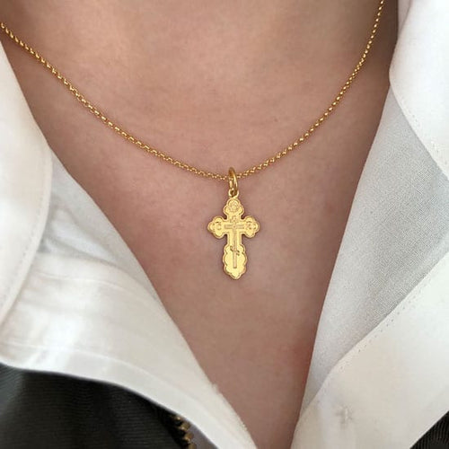 14k gold cross necklace, 14 karat gold cross necklace, gold orthodox cross, gold cross 14k, 14k gold cross pendant