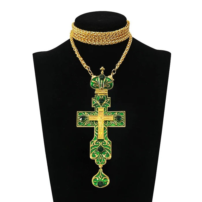 Orthodox Jeweled Pectoral Crosses (5 Colors)