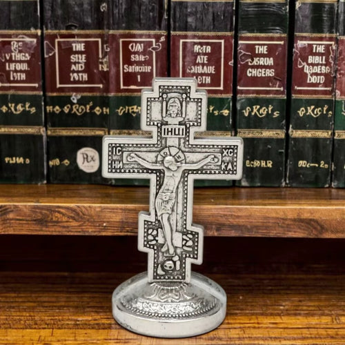 Orthodox Cross Enamel with Adhesive Stand