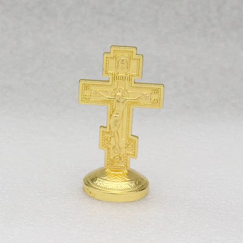 Orthodox Cross Enamel with Adhesive Stand
