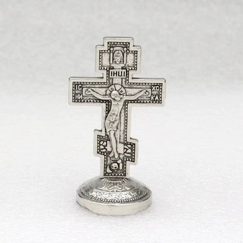 Orthodox Cross Enamel with Adhesive Stand