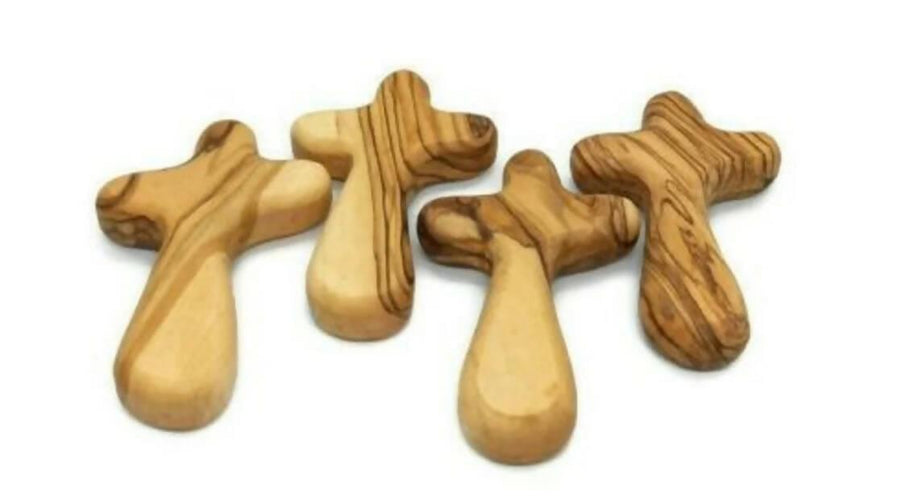 Handheld Olive Wood Cross Hand Made