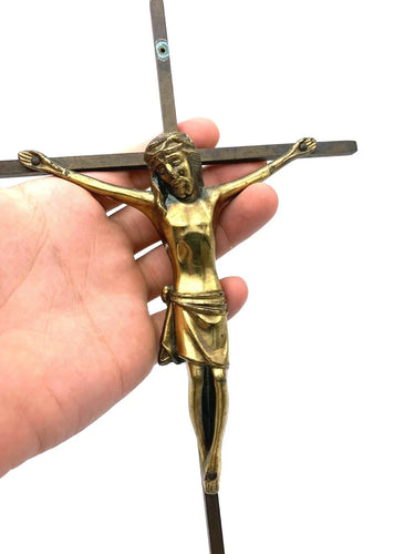 Vintage Cross Brass Jesus Crucifix Catholic Religious Church Christ †