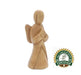 2 PCS Olive Wood Angel Statue Carved Hand Holy Land Bethlehem Handmade Made Catholic Christmas Nativity