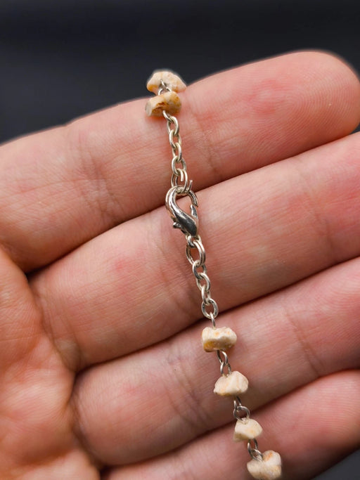 Vintage Natural Stone Rosary Necklace – Virgin Mary & Divine Mercy Medal handmade