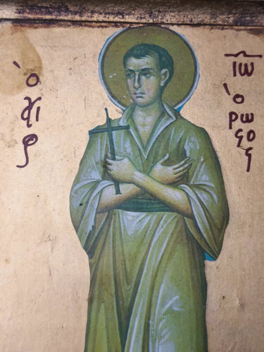 Vintage Byzantine Icon Authentic– Saint John The Russian – Greek Wood & Gold