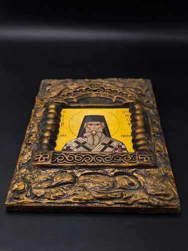 Vintage St Dionysios Zakynthos Greek Orthodox Byzantine Icon Ornate Wall Plaque