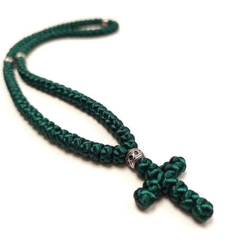 100-Knot Handmade Prayer Rope Nylon Cord in green