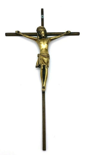 Vintage Cross Brass Jesus Crucifix Catholic Religious Church Christ †