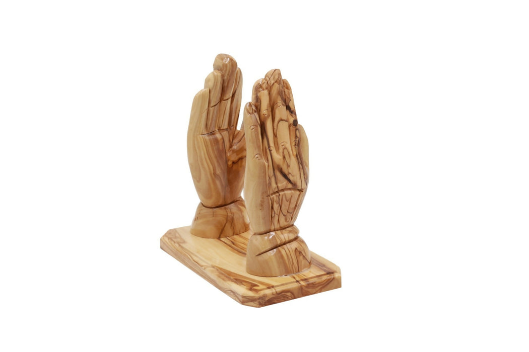 Praying Hand Holding Bible Stand Olive Wood Bethlehem HolyLand Handmade Religion