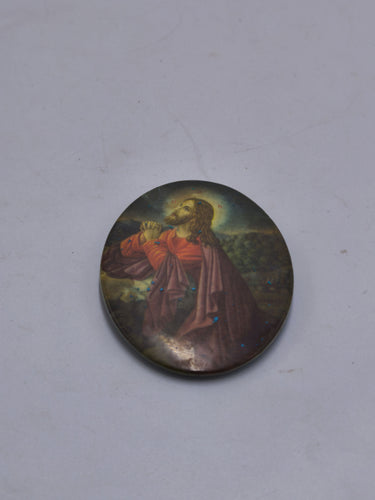 Vintage Jesus Christ Oval Icon Plaque | Praying Jesus Religious Wall Hanging | Christian Devotional Art | Catholic / Orthodox Holy Image
