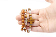 3 pc Bracelet set Hand Made Olive Wood Jerusalem Holy Land Blessed Icon