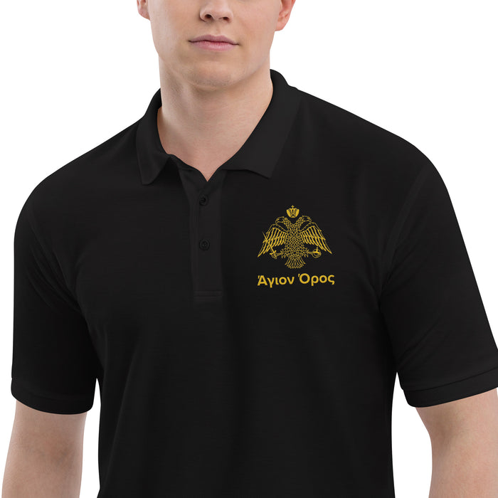Άγιον Όρος (Holy Mountain) Embroidered Premium Polo Shirt
