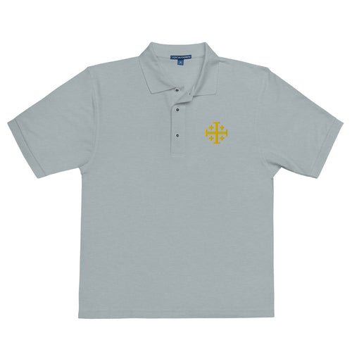 Embroidered Jerusalem Cross Premium Polo Shirt