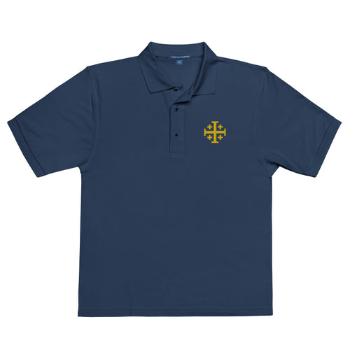 Embroidered Jerusalem Cross Premium Polo Shirt