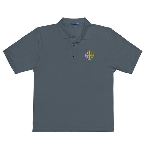 Embroidered Jerusalem Cross Premium Polo Shirt