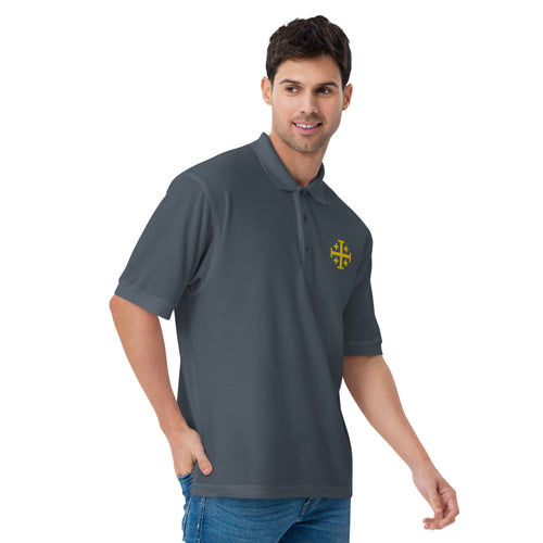 Embroidered Jerusalem Cross Premium Polo Shirt