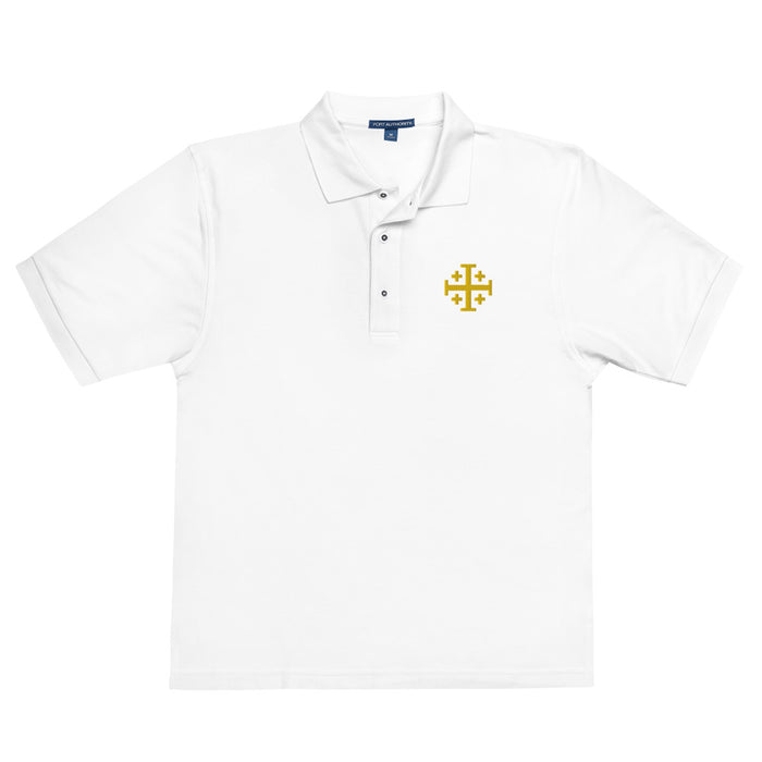 Embroidered Jerusalem Cross Premium Polo Shirt 