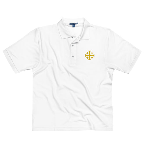 Embroidered Jerusalem Cross Premium Polo Shirt