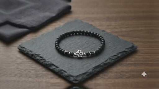 Cross Beaded Bracelet Elastic Prayer Rope (Made in Serbia)