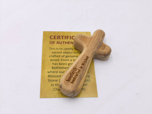 Cross Handcrafted in Holyland have faith Olive Wood with Certificate Jerusalem